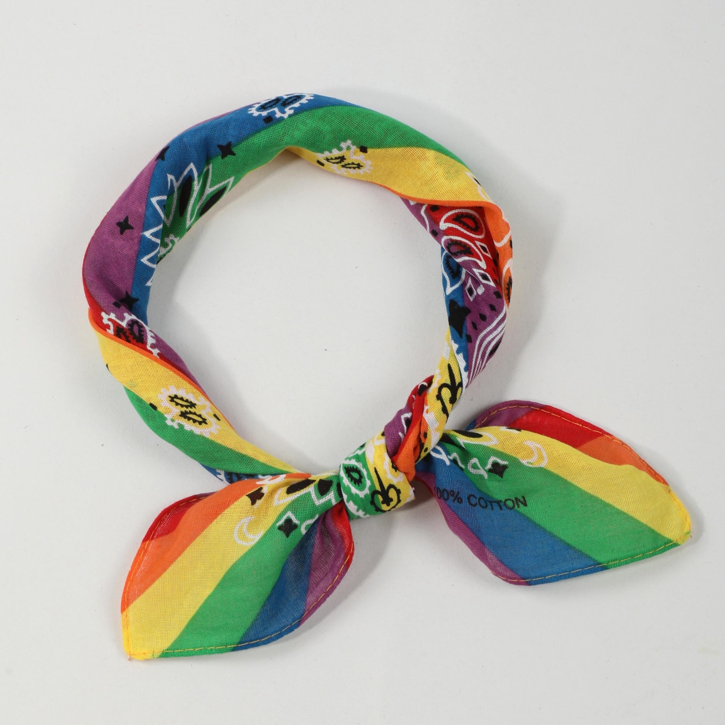 Rainbow Paisley Print Bandana Hip Hop Square Scarf Head Wrap