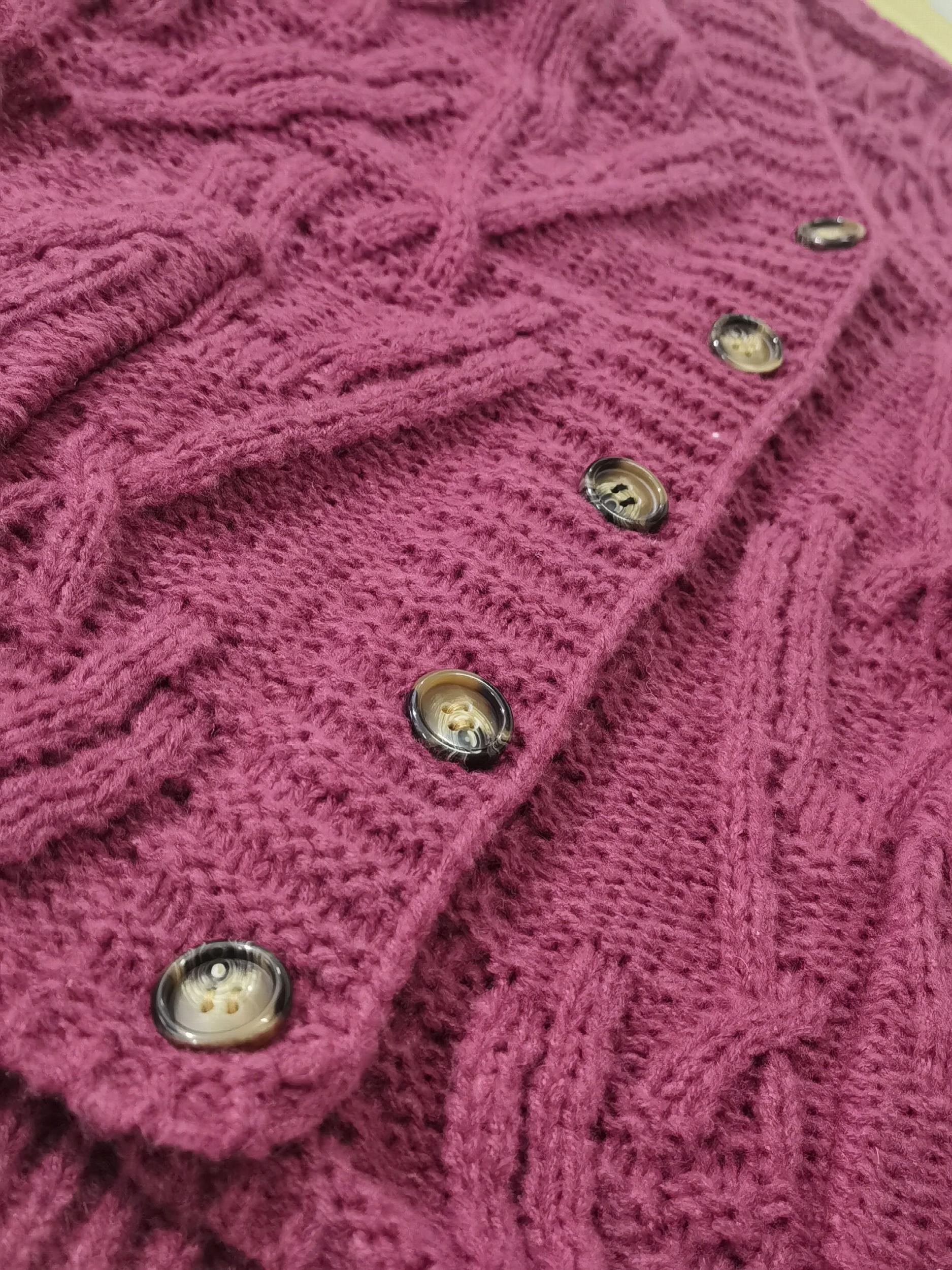  Women's Cable Knit Cardigan with Pockets