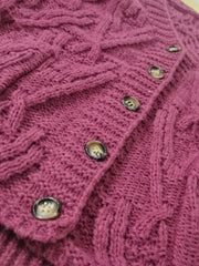  Women's Cable Knit Cardigan with Pockets