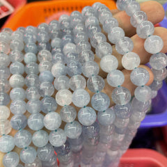 6 8 10MM Natural Aquamarine Beads for Jewelry Making DIY