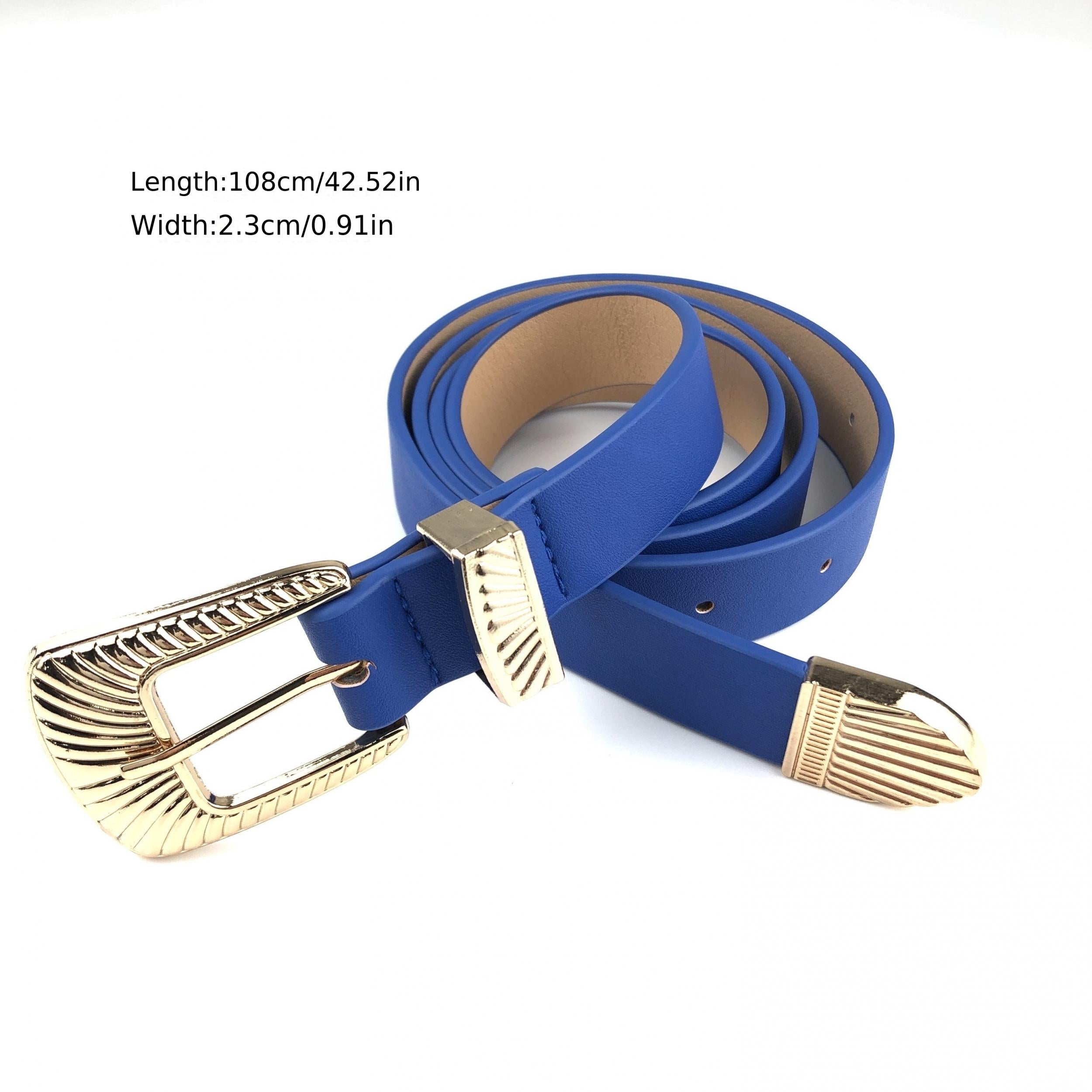 Vintage Golden Embossed Buckle Belt for Women