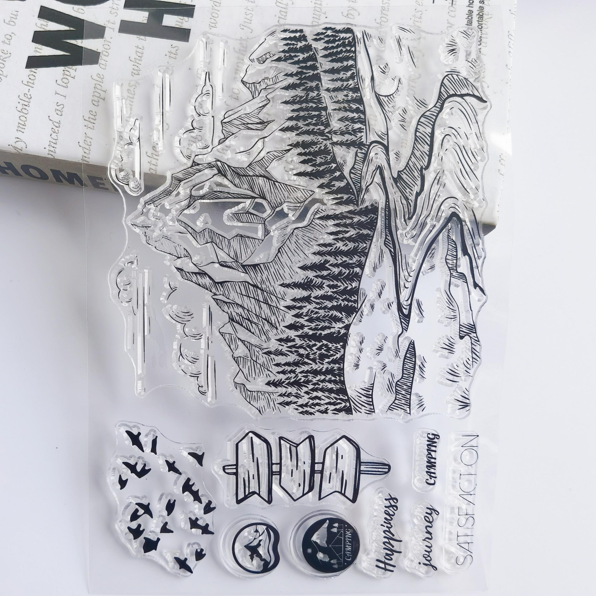 Travel Camping Hand Account Stamp Reusable Stationery Cartoon Stamp