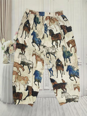  Horse Print High Rise Western Pants