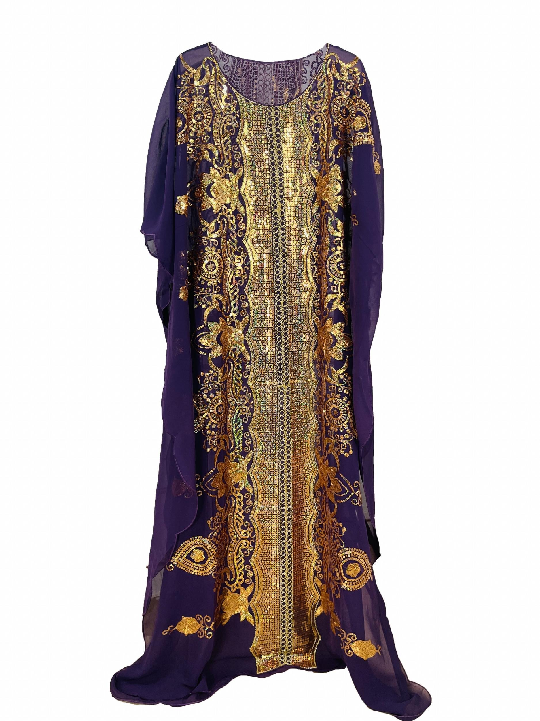  Women's African Sequin Embroidered Dashiki Dress