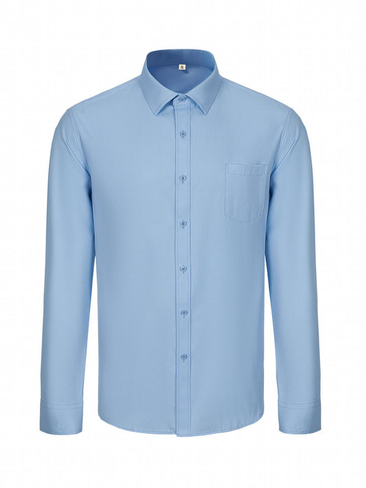 Men's Formal Button Up Shirt with Chest Pocket