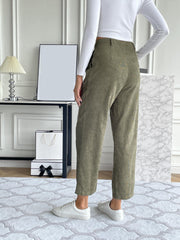  Corduroy High Rise Straight Leg Pants