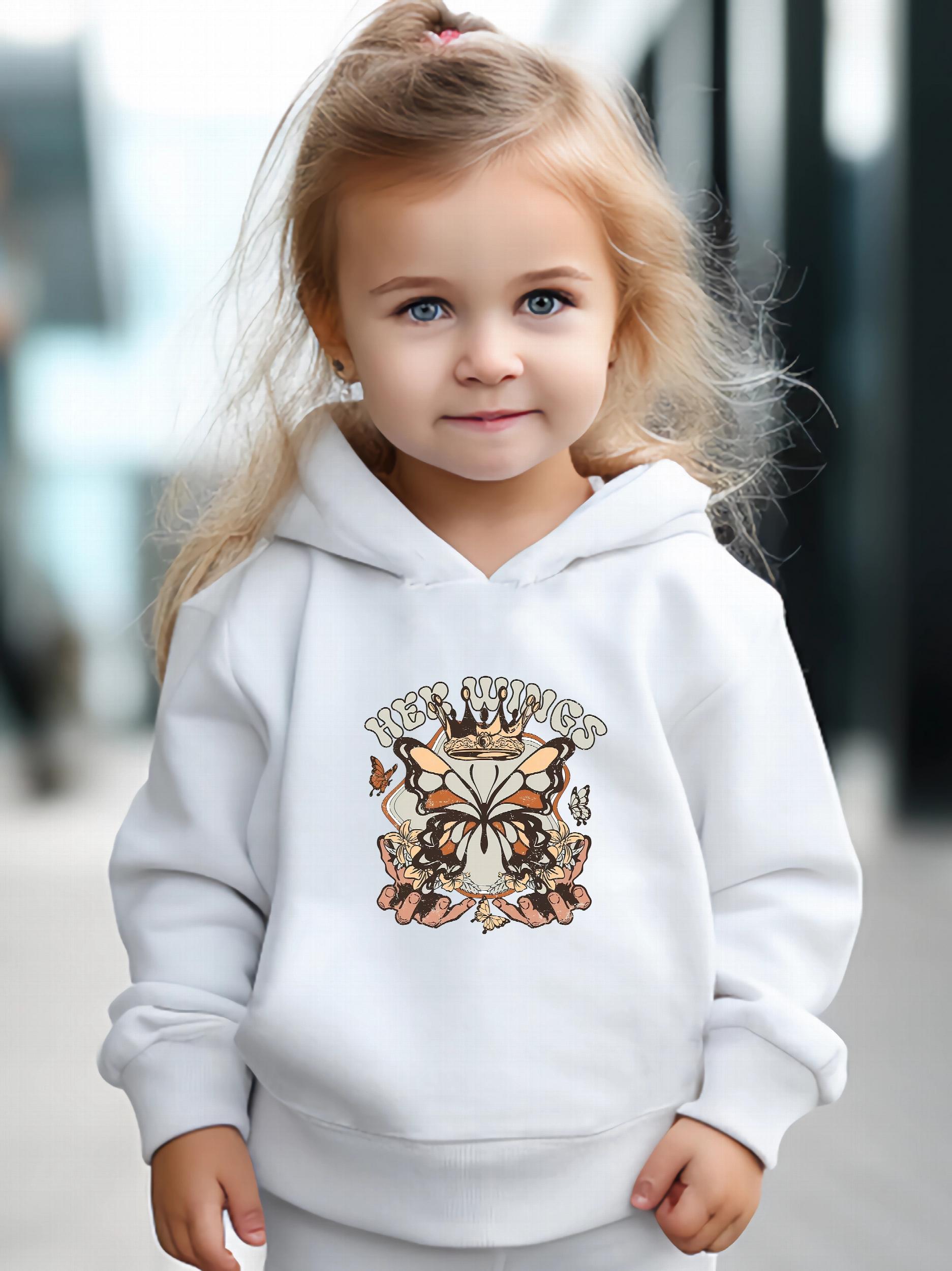 Retro Butterfly Graphic 2pcs Set Girls Casual Comfy Breathable Activewear Set