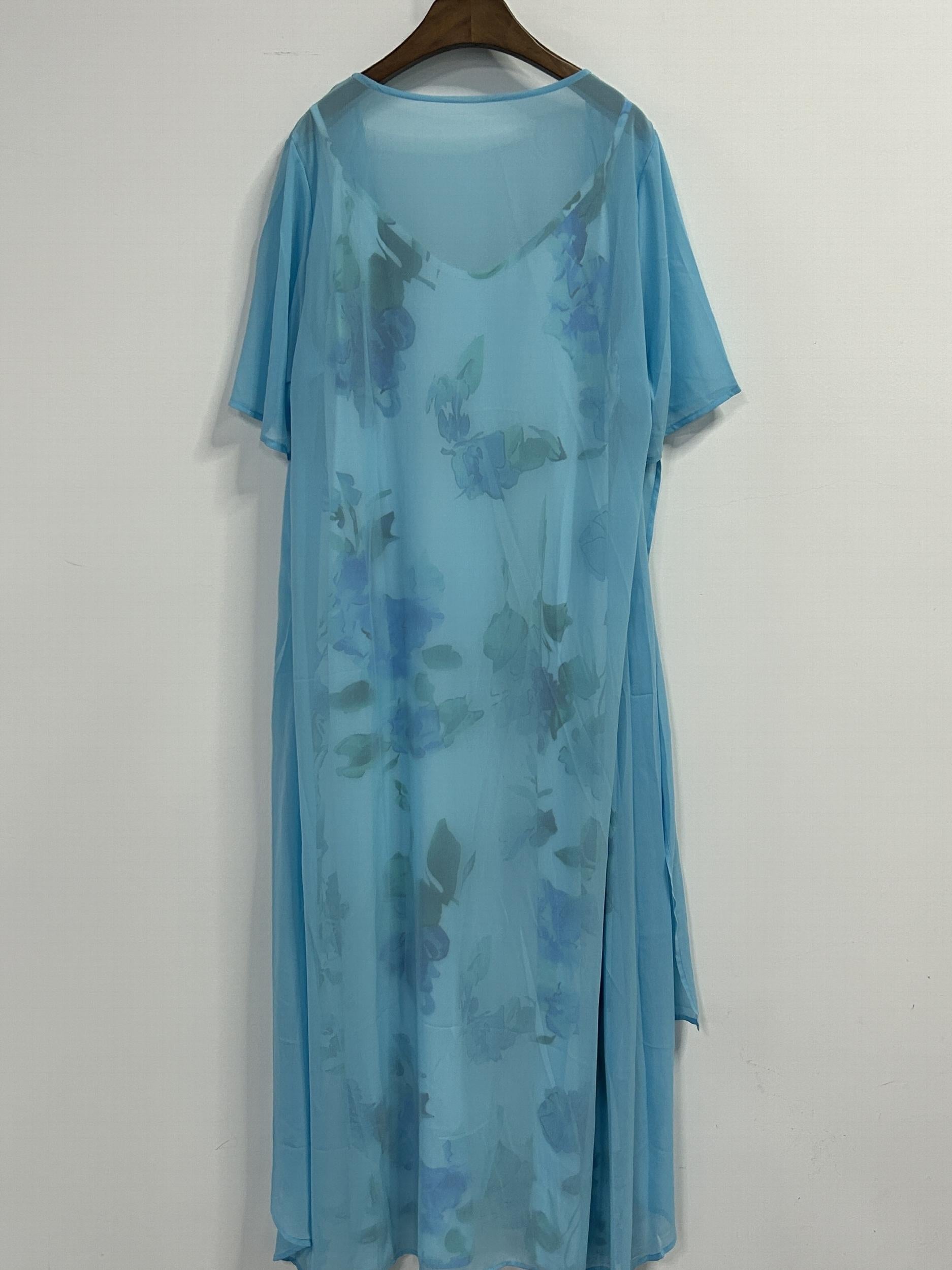  Floral Print Cami Dress & Short Sleeve Cover Up Set