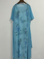  Floral Print Cami Dress & Short Sleeve Cover Up Set