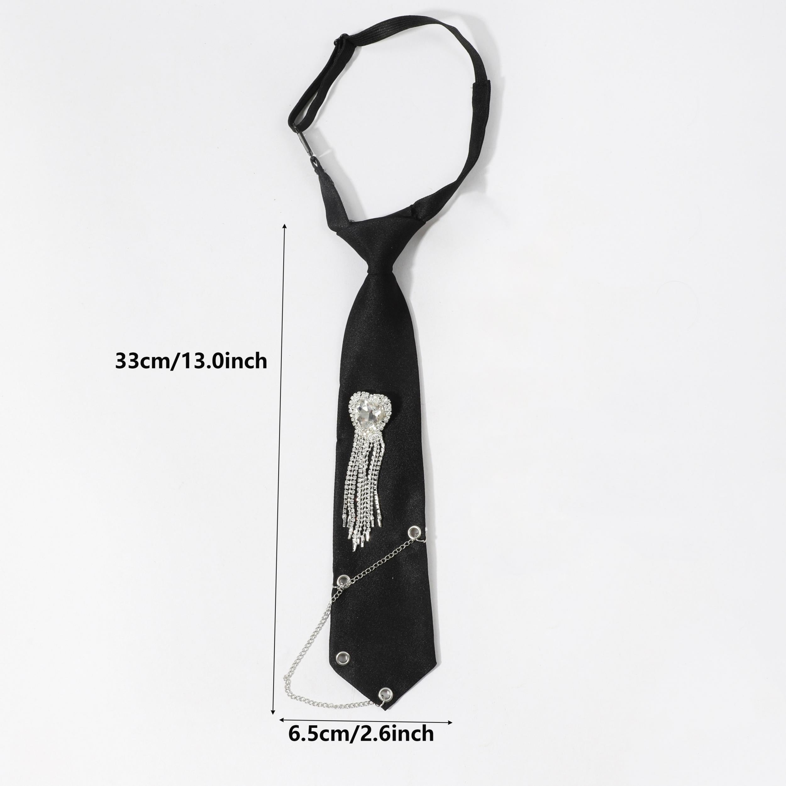 Crystal Heart Tassel Brooch Bow Tie