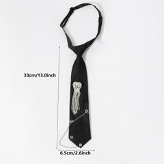 Crystal Heart Tassel Brooch Bow Tie