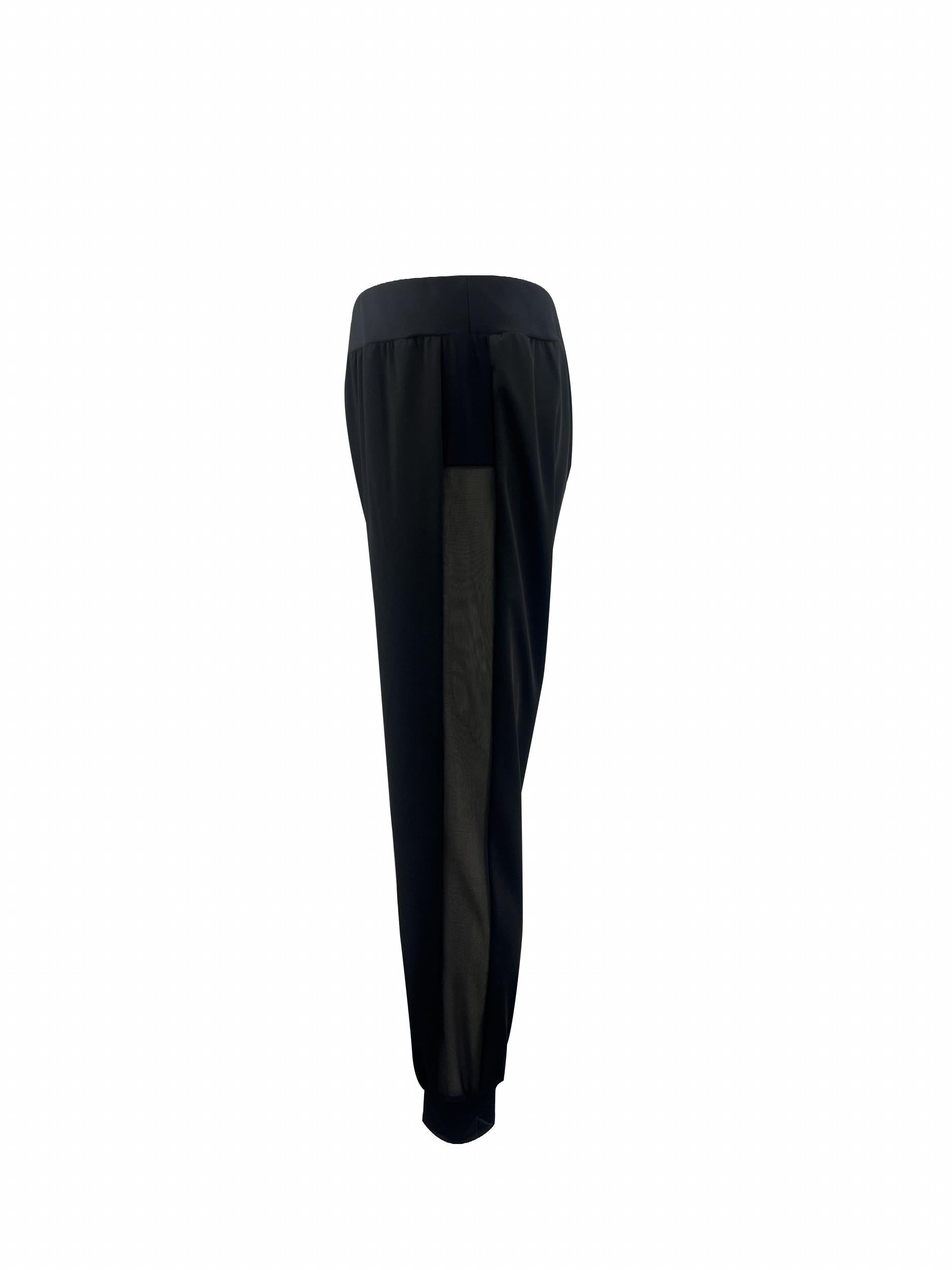  Solid Mesh High Stretch Tapered Leg Trousers