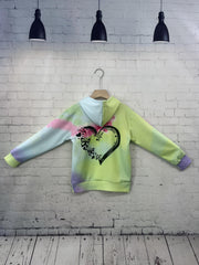 Tie Dye Heart Hoodie Long Sleeve Pullover Girls Spring Fall Gift Sports 4-14y