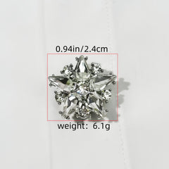 Star Button Covers 2pcs Rhinestone Shirt Decorations Men Women Formal Clothing