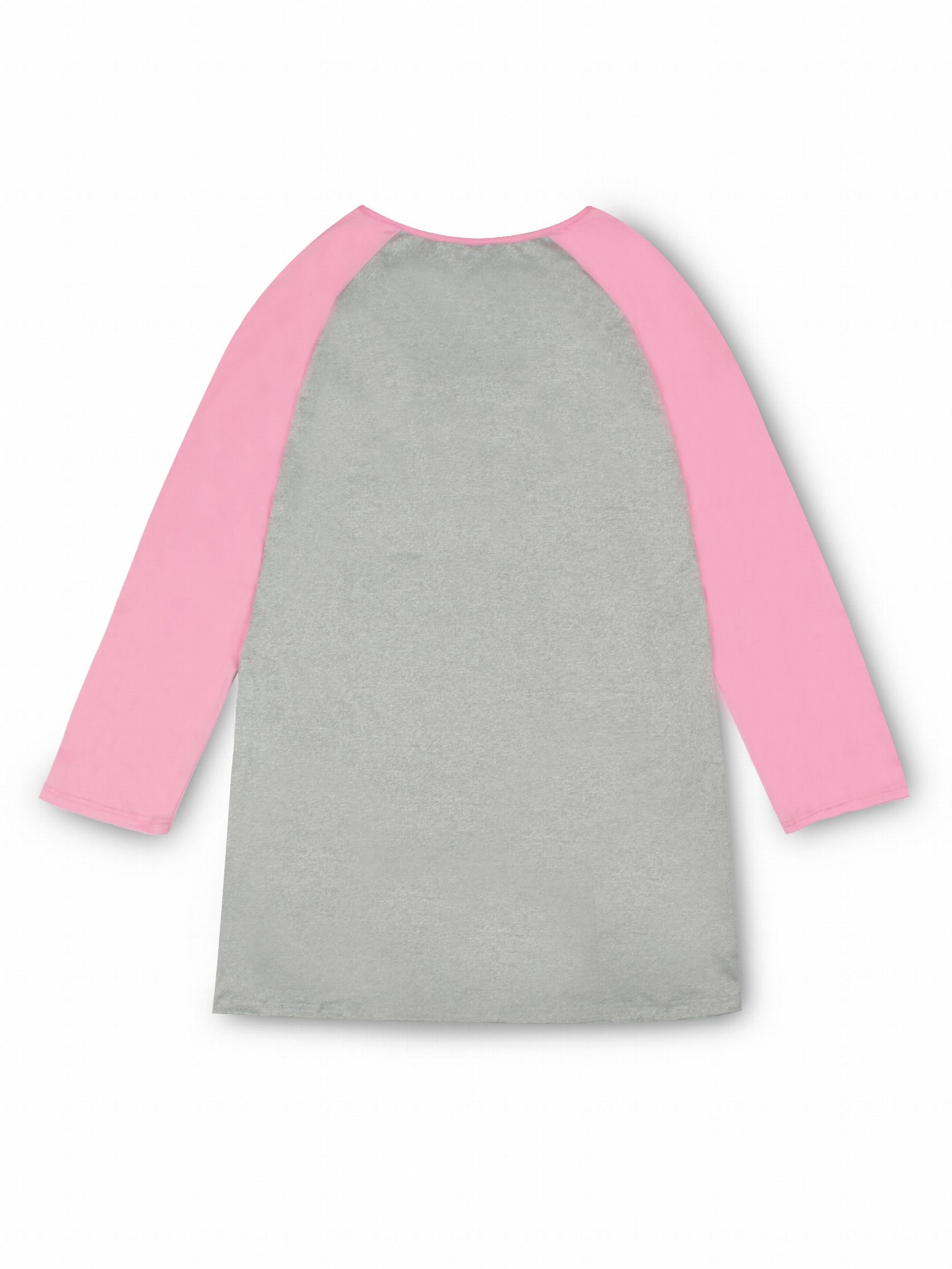  Nightdress Women's Plus Cartoon Eagle & Letter Print Raglan Sleeve Rou