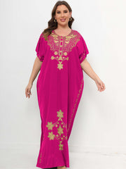  Floral Print Maxi Kaftan Dress