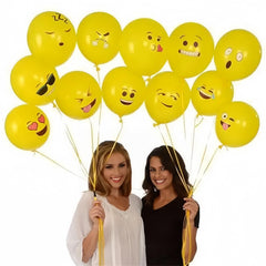 12pcs 30 Yellow Face Latex Balloons for Birthdays & Celebrations