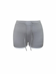  Drawstring Contrast Trim Stretch Shorts