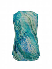 Marble Print Sweetheart Neck Tank Top