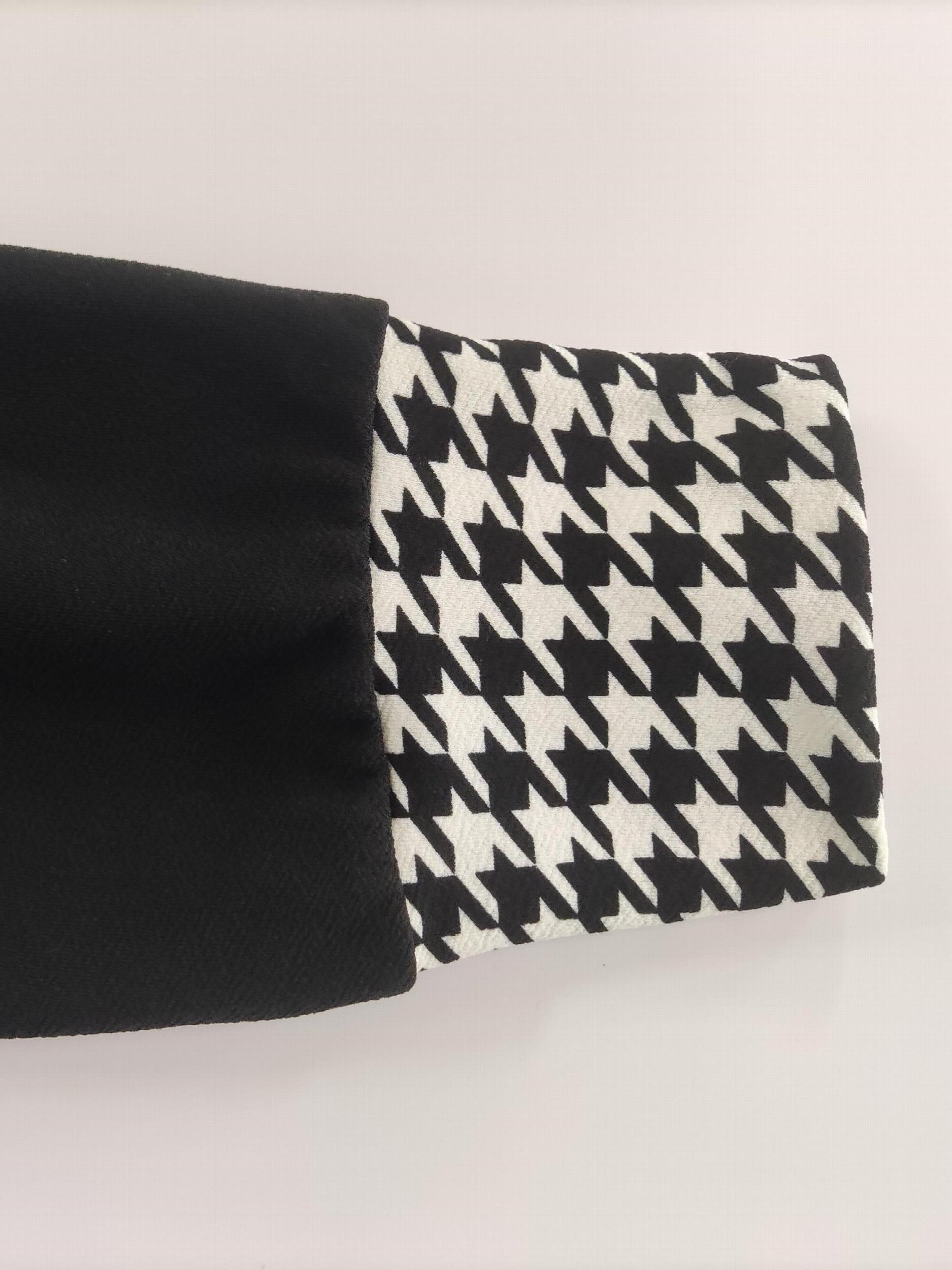  Houndstooth Print One Shoulder Top & Mini Skirt Set