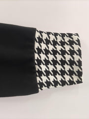  Houndstooth Print One Shoulder Top & Mini Skirt Set