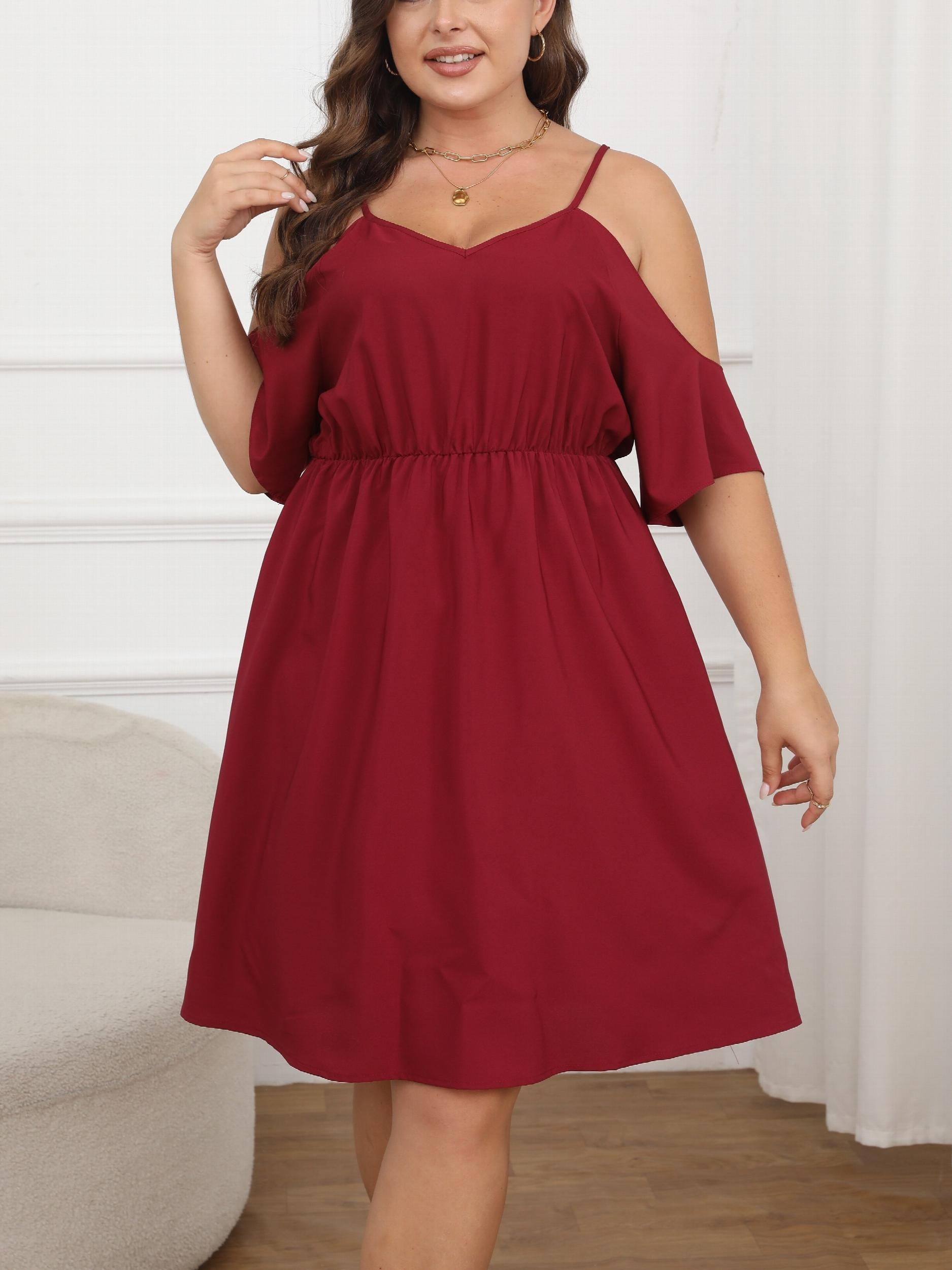  Women's Cold Shoulder Cut Out Mini Dress