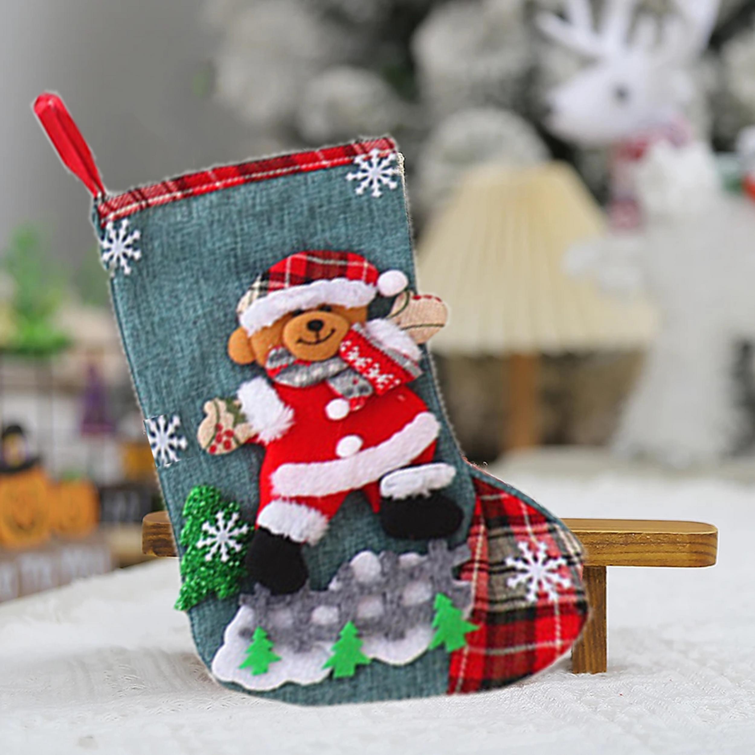Christmas Stockings Gift Bag Pendant Candy Bag Small Socks