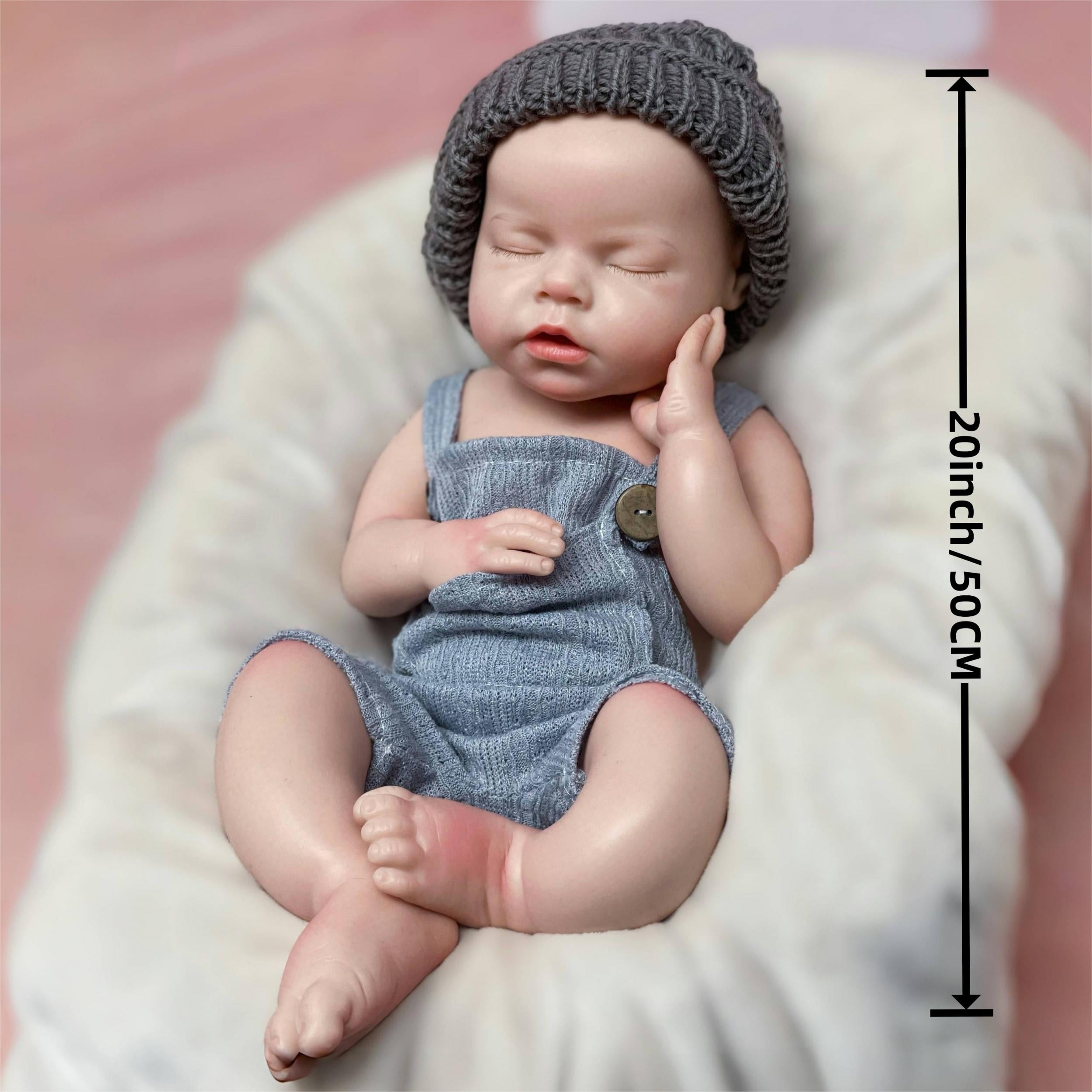 20Inch Reborn Dolls Open Mouth Realistic Full Body Silicone Bebe Washable