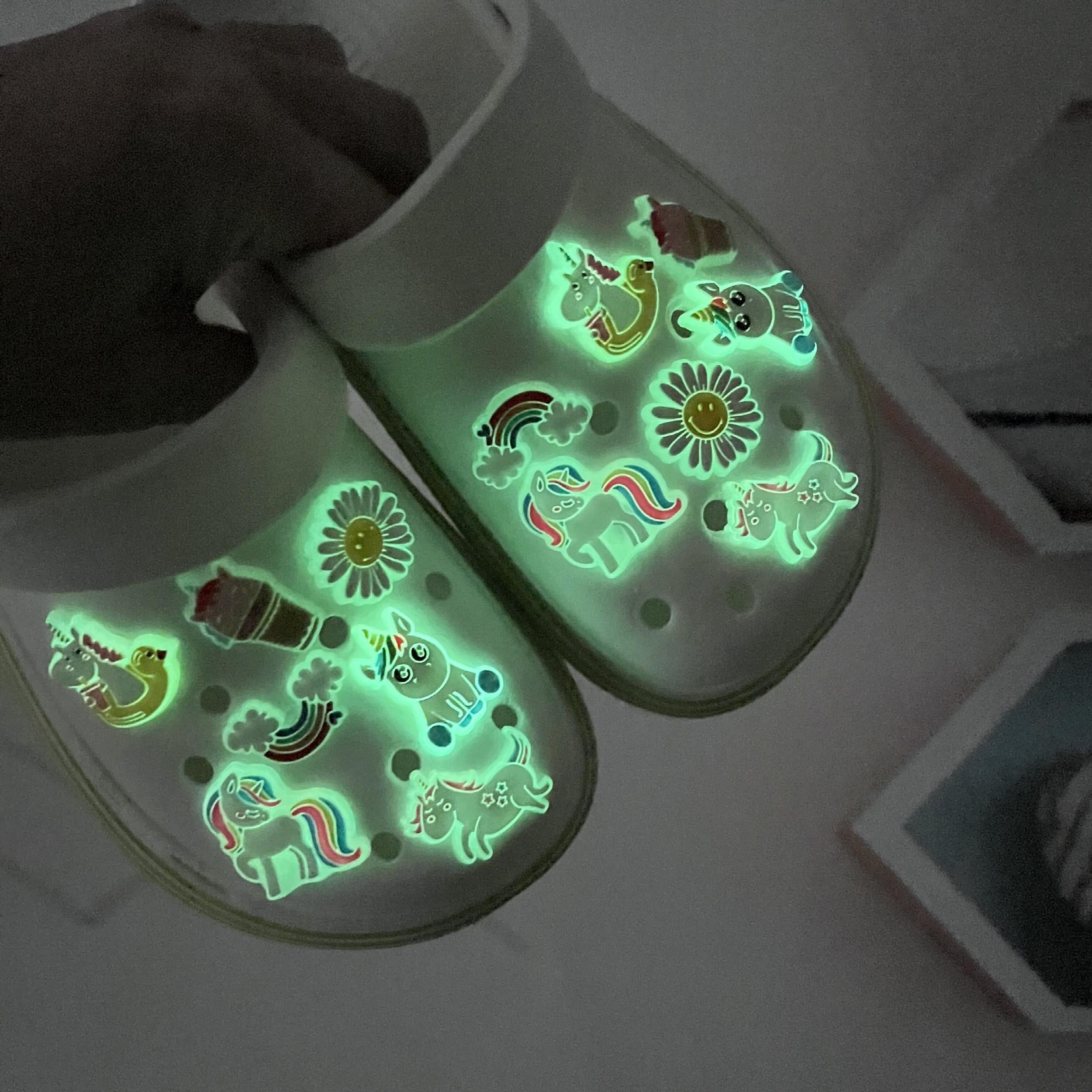 21pcs Luminous Rainbow & Unicorn Shoe Decoration Charms