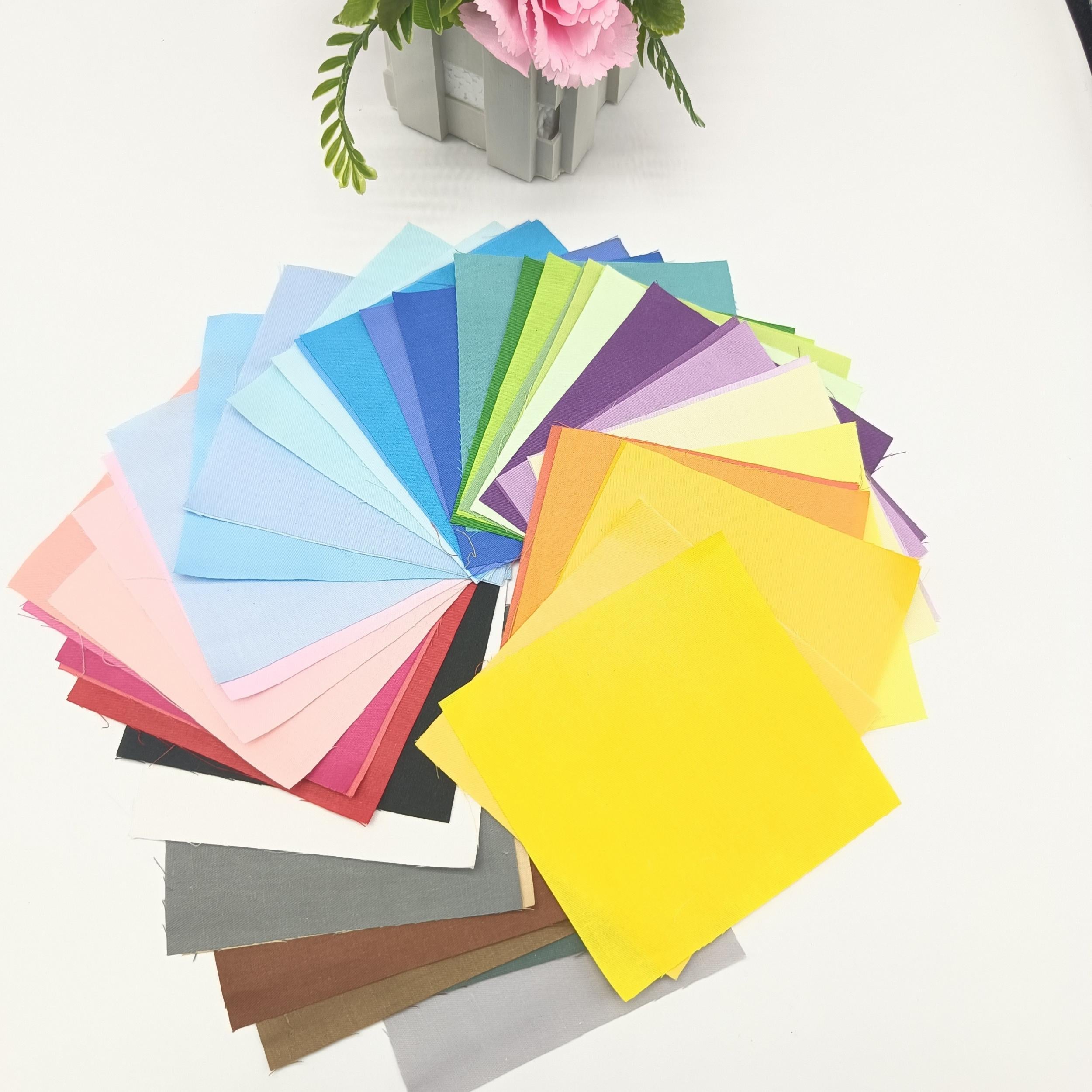 50pcs Colorful Twill Solid Fabric Precut for Patchwork