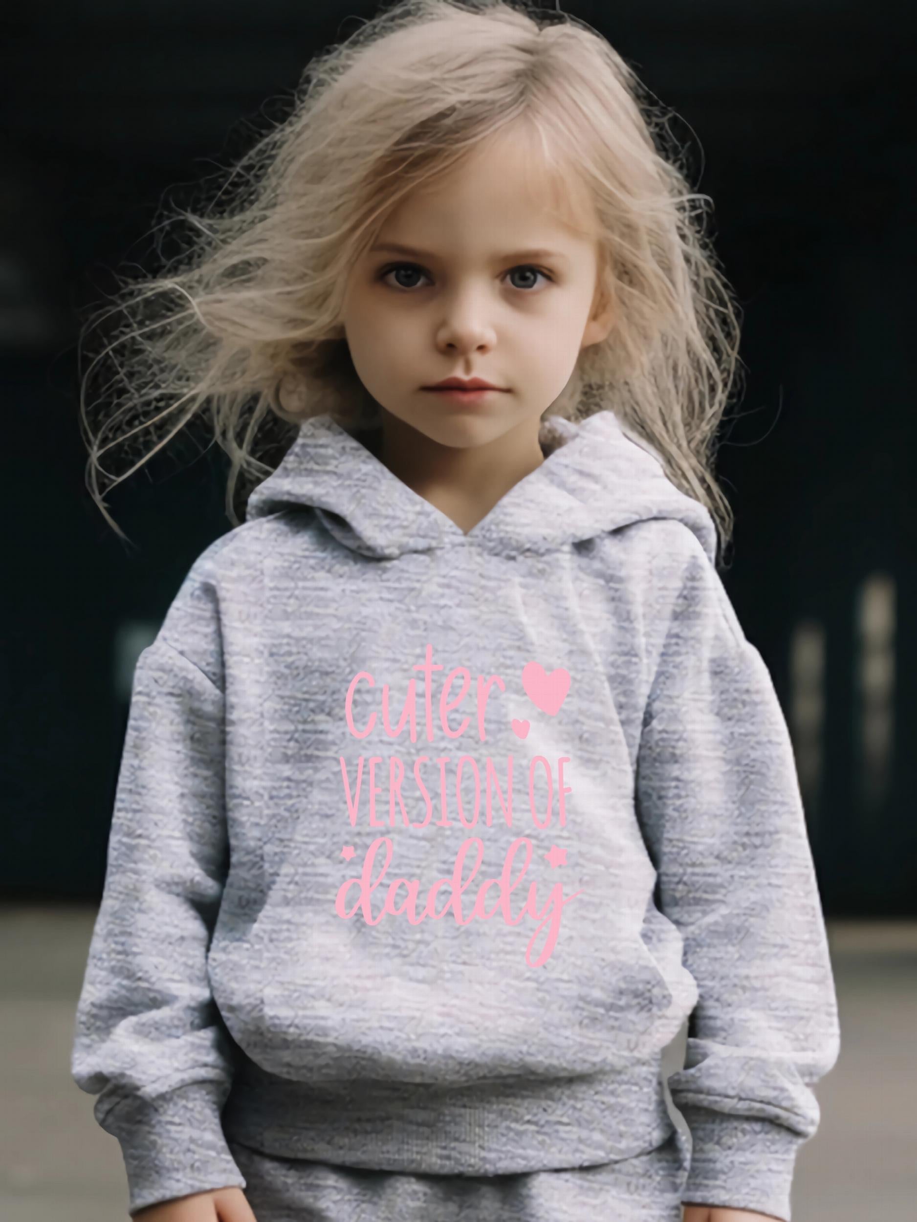 Hearts Pattern Long Sleeve Hooded Sweatshirt Girls Comfy Hoodies Pullover