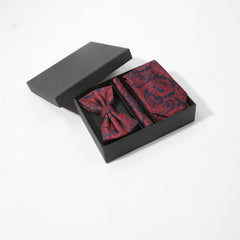 Men's Tie Set Paisley Necktie Pocket Square Bow Tie Set