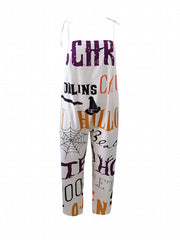 Halloween Jumpsuit Women's Graphic Tie Shoulder Loose