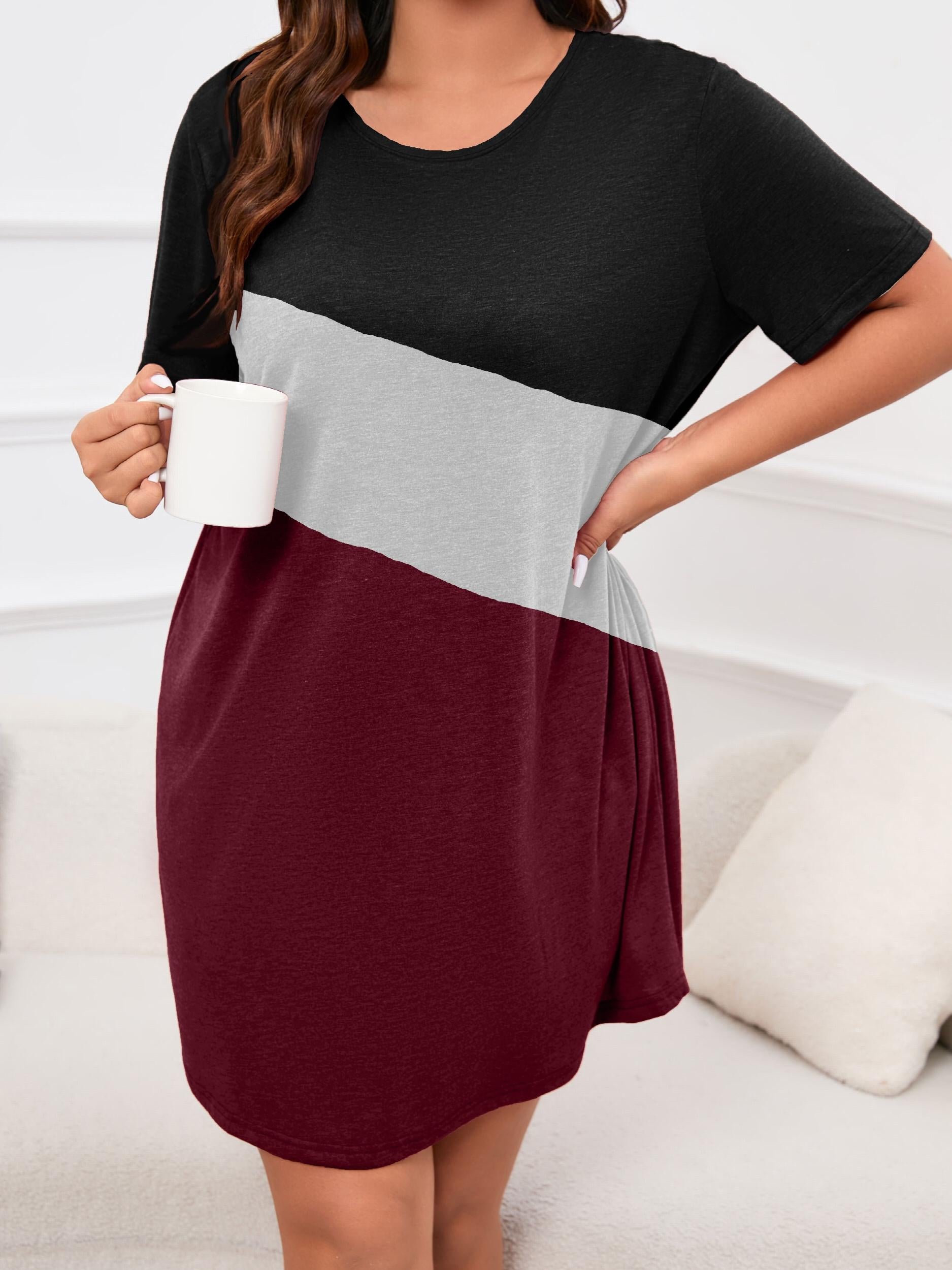  Colorblock Short Sleeve Tee Nightdress