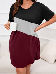  Colorblock Short Sleeve Tee Nightdress