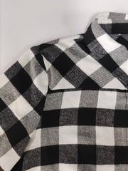 Plus Gingham Print Long Sleeve Shirt Dress