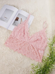 Floral Embroidery Longline High Stretch Bra Plus Size Women's Plus