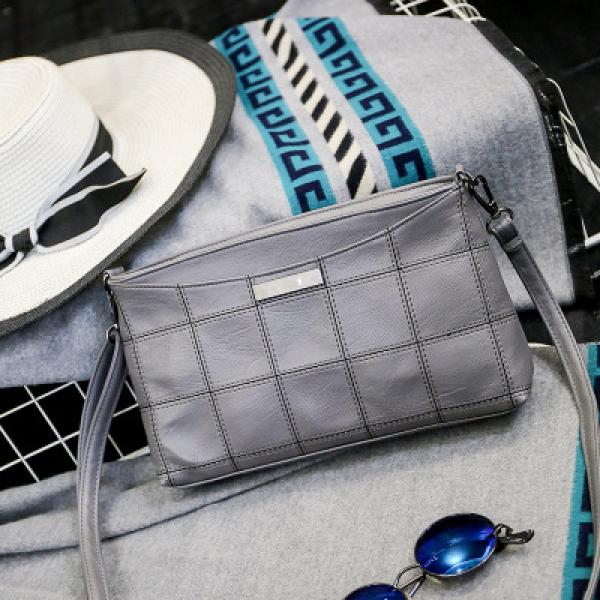 Plaid Shoulder Bag for Women PU Square Ladies Bag Brands Lady Handbag