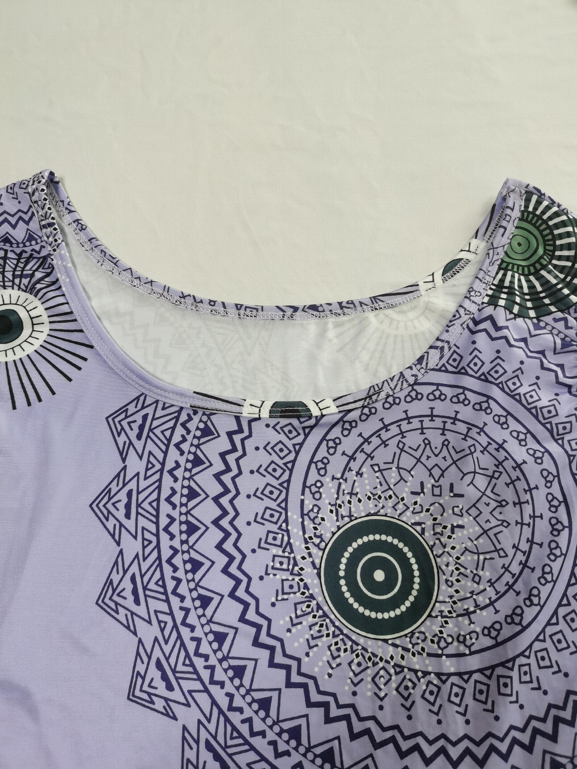  Floral Print Round Neck Tank Dress