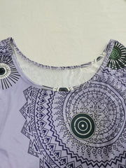 Floral Print Round Neck Tank Dress