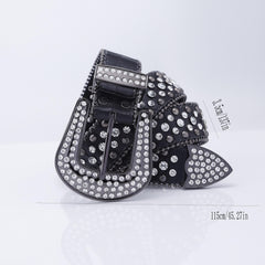 Hip Hop Street Style Diamond Inlaid Leather Belt for Men and Women