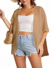  Sheer Slight Stretch Cover Up Cardigan