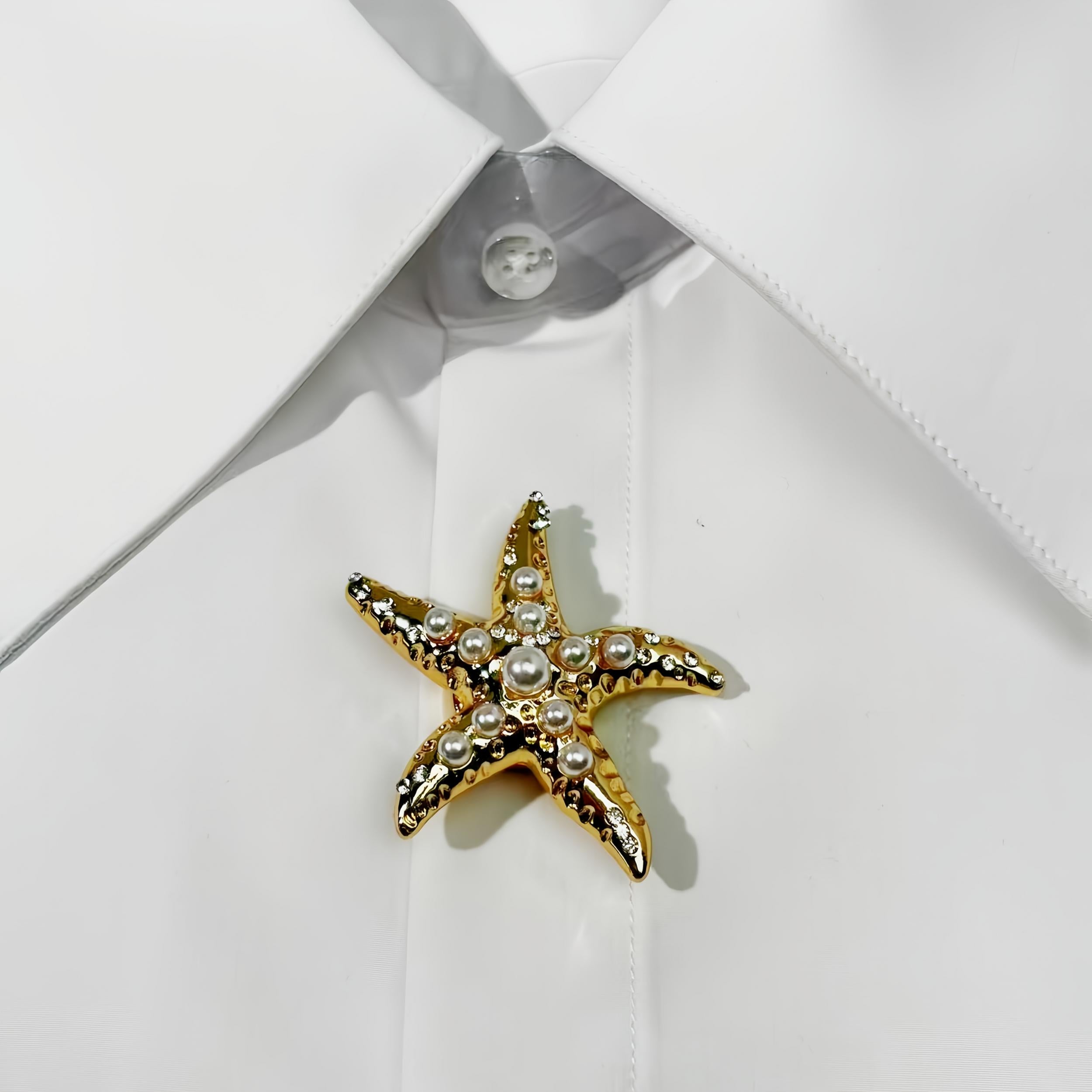 Starfish Rhinestone Decorative Buttons - Great for Men & Women's Clothing