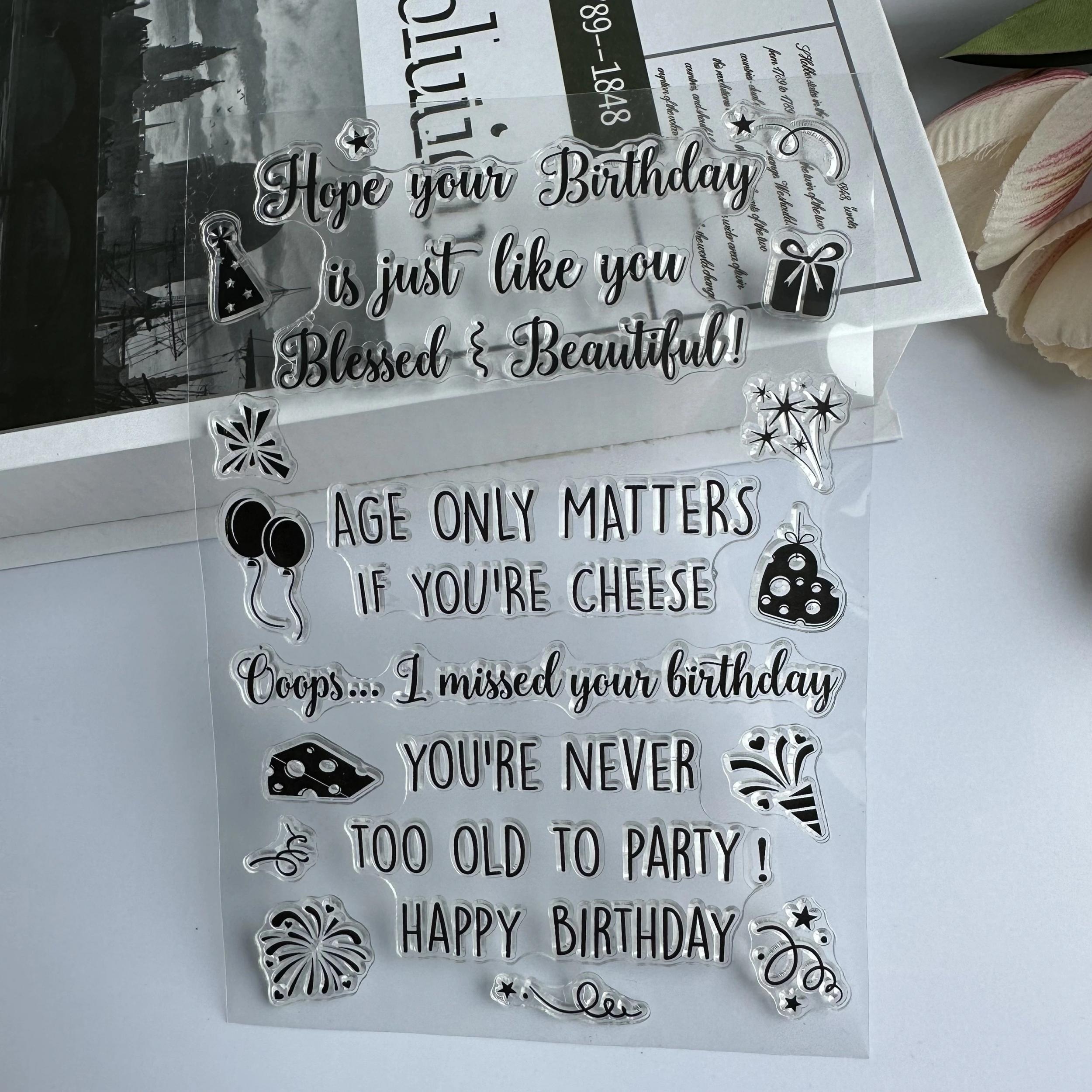 Sentiment Transparent Stamp - Birthday Wishes Rubber Stamp