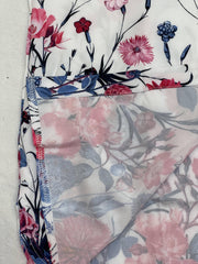  Floral Print Polo Neck Button Up Blouse