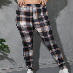  Plaid Print High Rise Leggings