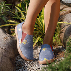 Women's Stars Printed Slip-On Canvas Shoes Low Comfy Travel Shoes