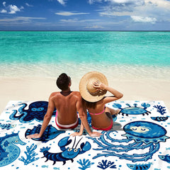 Marine Animal Print Picnic Mat Lightweight Waterproof Sandproof