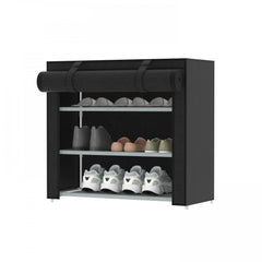 Portable Shoe Rack Foldable Shoe Organizer with Dustproof Cover
