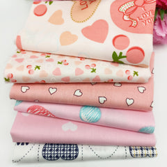6pcs Floral Printed Quilting Fabric Cotton Craft DIY Doll Clothes